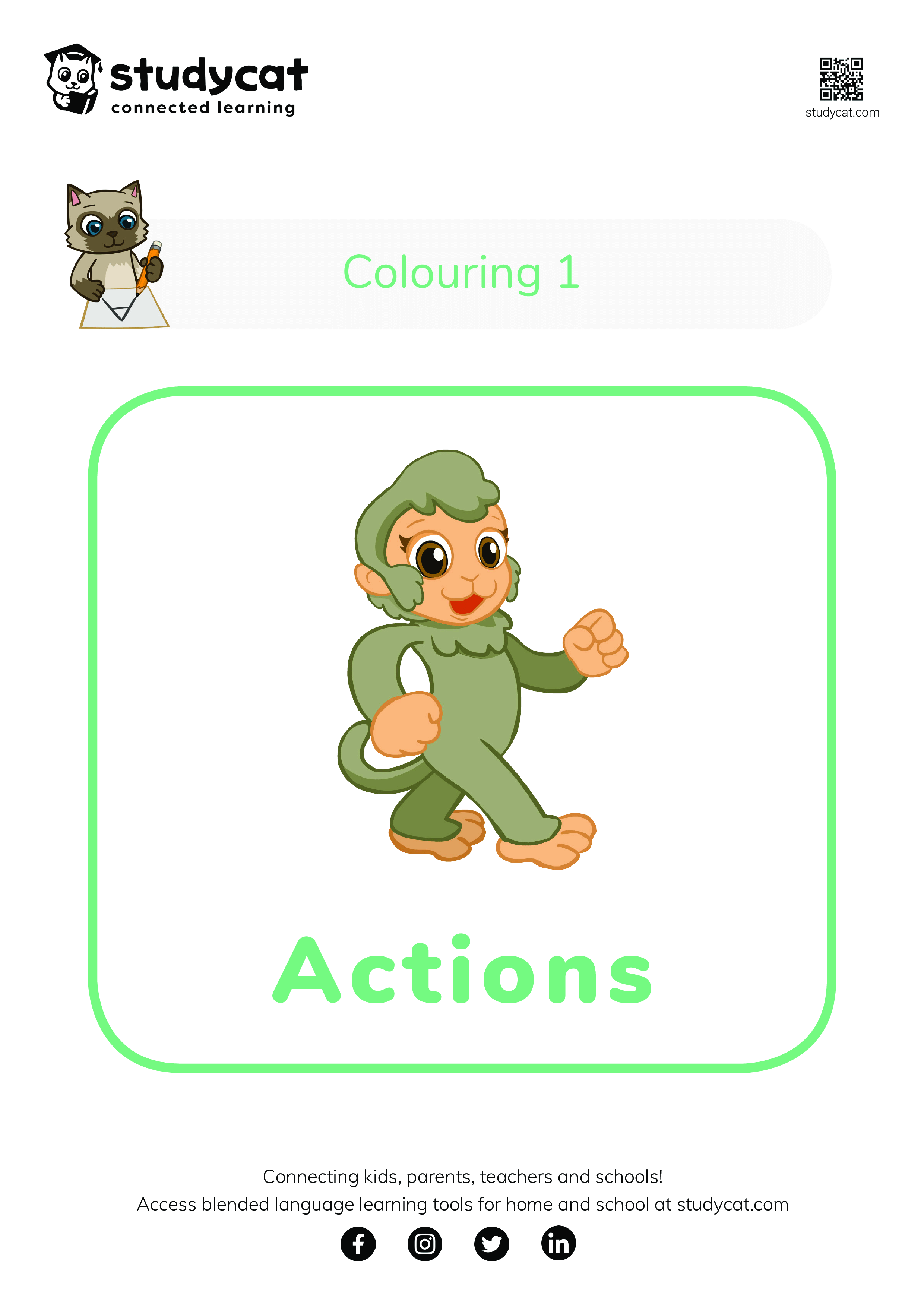 Action Words Colouring