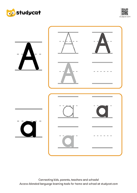 English alphabet 'Aa' writing (2)