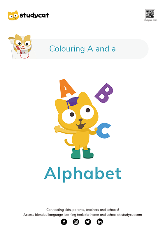 English alphabet 'Aa' colouring