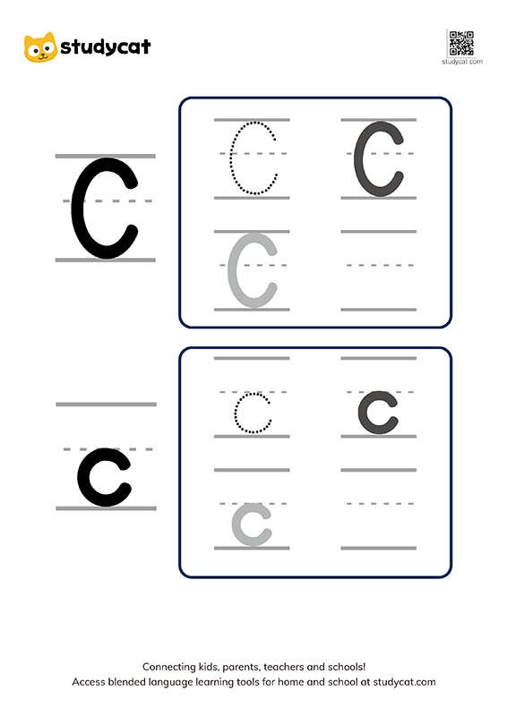 English alphabet 'Cc' writing (2)