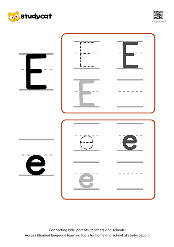 English alphabet 'Ee' writing (2)