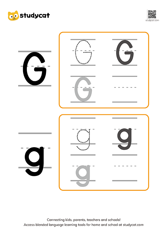 English alphabet 'Gg' writing (2)