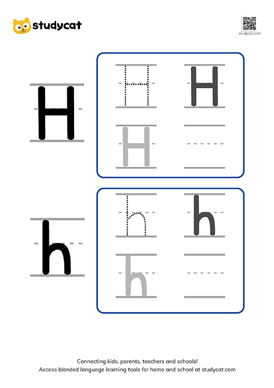 English alphabet 'Hh' writing (2)