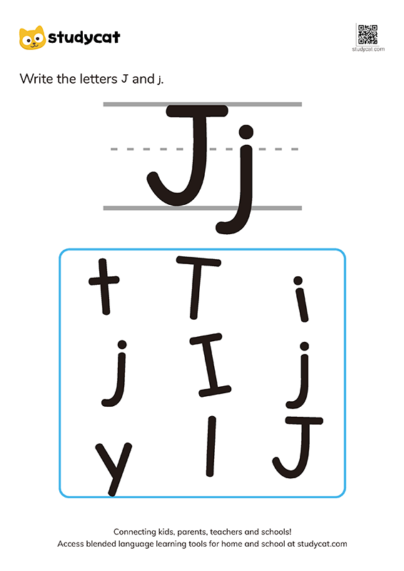 English alphabet 'Jj' writing (1)