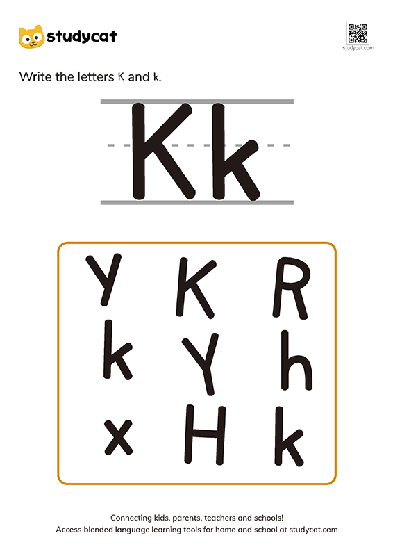 English alphabet 'Kk' writing (1)