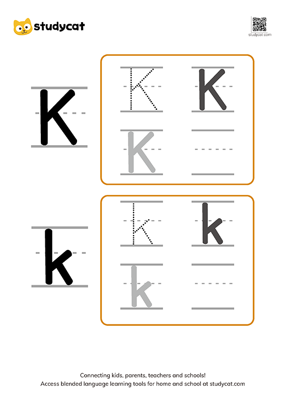 English alphabet 'Kk' writing (2)