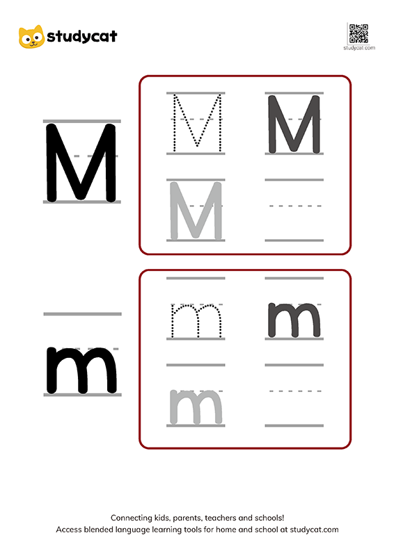 English alphabet 'Mm' writing (2)