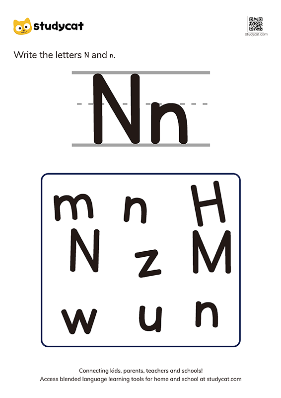 English alphabet 'Nn' writing (1)