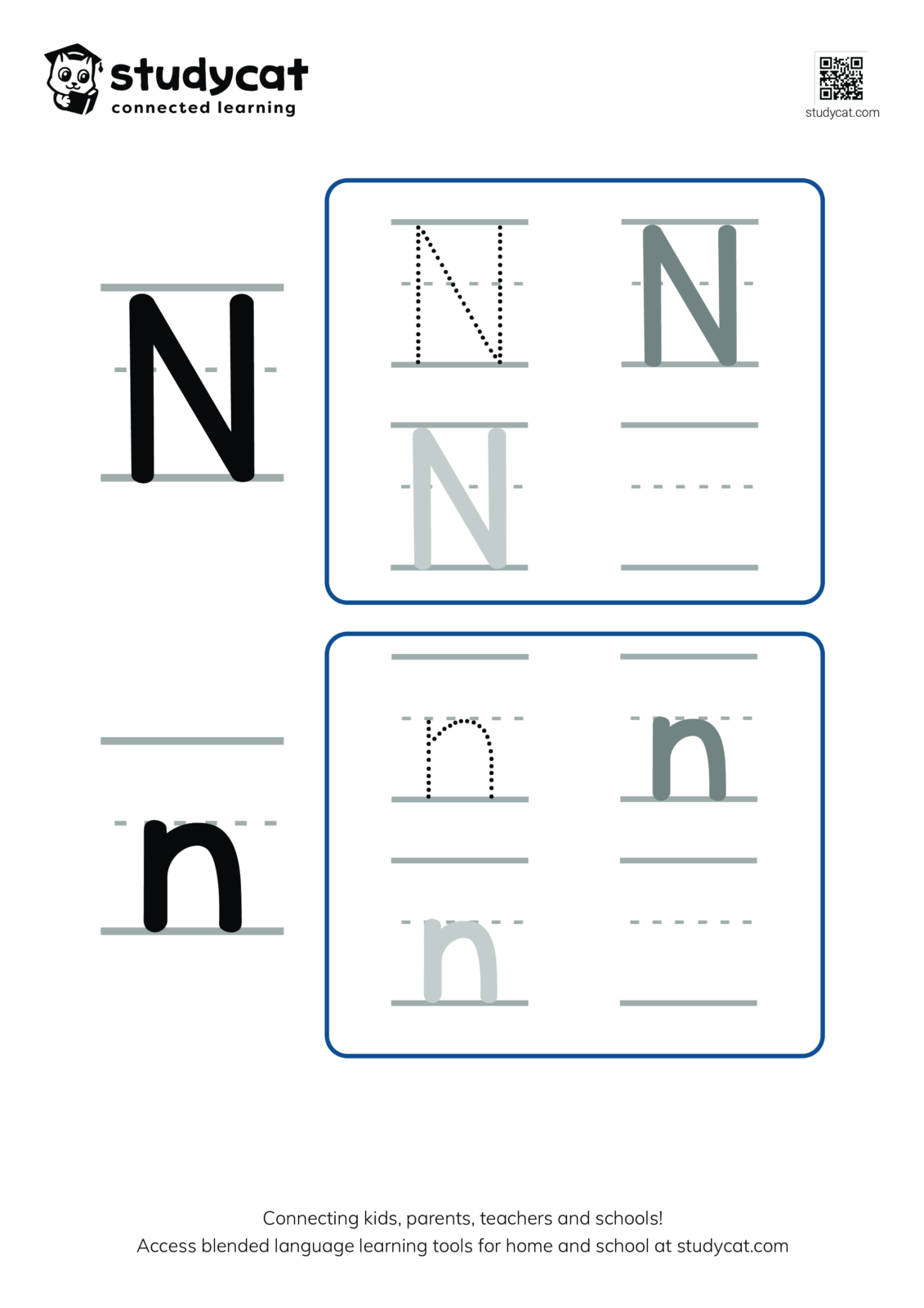 English alphabet 'Nn' writing (2)