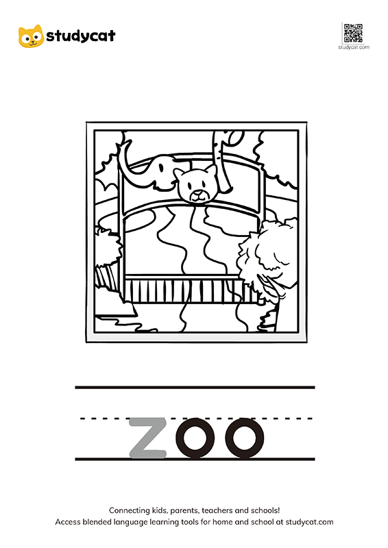 English alphabet 'Zz' colouring (1)